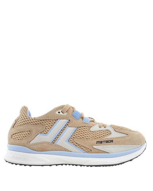 Lanvin Blue Mesh-Panelled Sneakers, Brand Size 38 Us for men