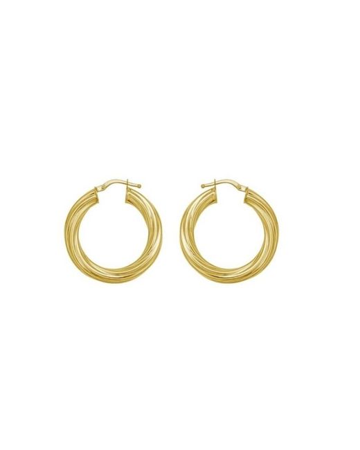 Tresorra Metallic 14K Full Twist Medium Hoop Earrings