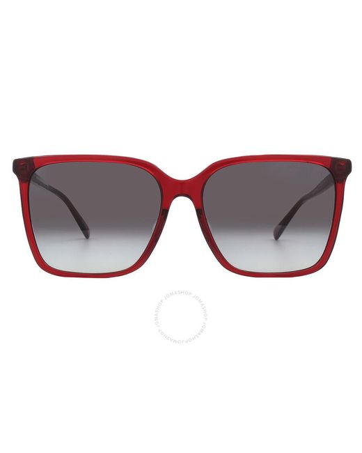 Michael Kors Red Canberra Grey Gradient Square Sunglasses Mk2197f 39558g 58