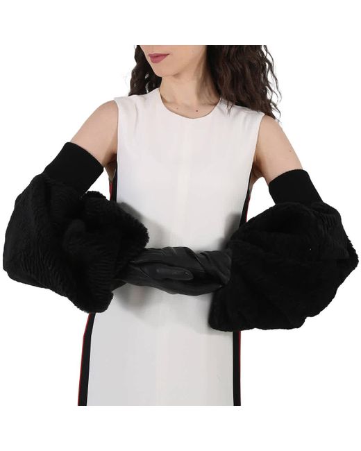 Burberry Black Chenille Puffy Sleeve Gloves