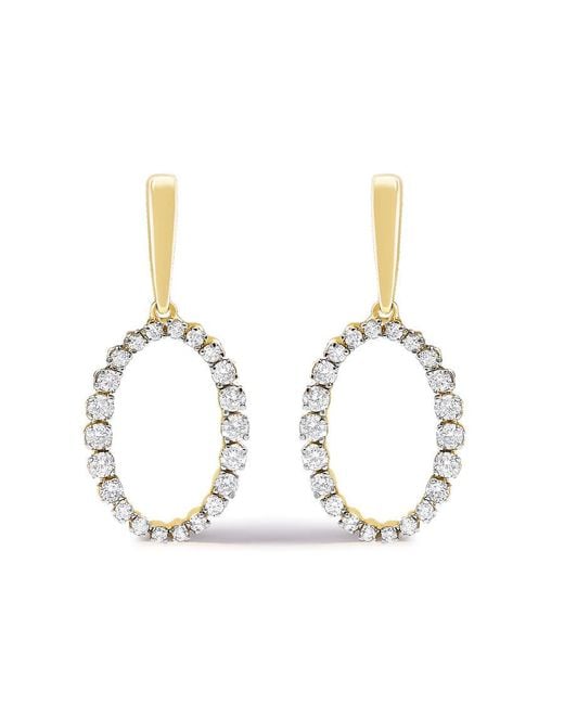 Haus of Brilliance Metallic 14K Graduating 1/2 Cttw Diamond Oval Dangle Earrings