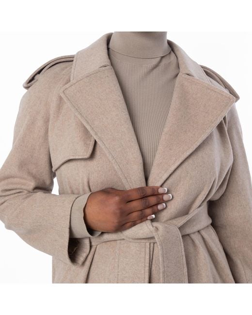 Burberry Brown Cashmere Wrap Belted Trench Coat, Brand Size 8 Us