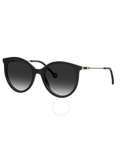 Carolina Herrera Black Grey Shaded Round Sunglasses Ch 0069/s 0807/9o 56