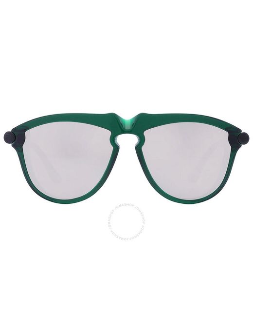 Burberry Green Light Grey Silver Mirror Pilot Sunglasses Be4417u 41046g 58 for men