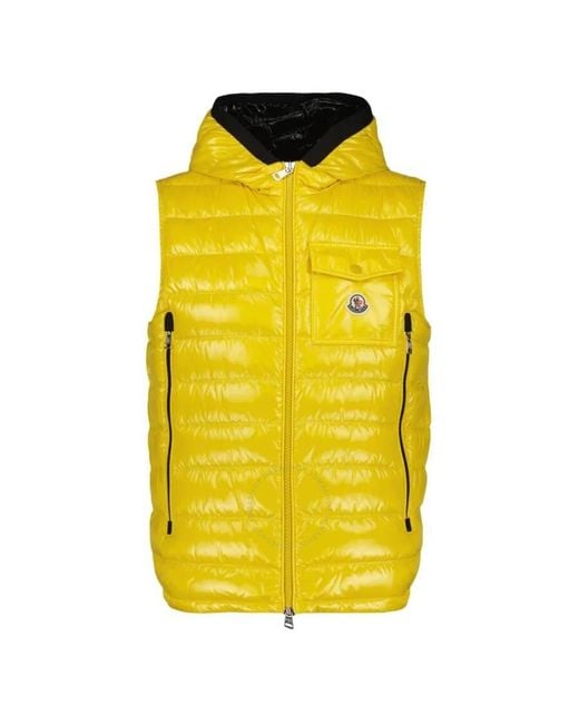 Moncler Yellow Ragot Hooded Puffer Vest, Brand Size 2 for men