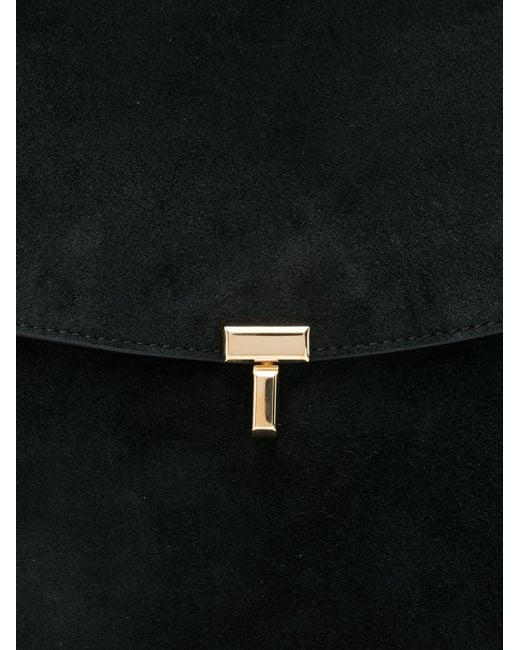 Totême  Black Totme T-Lock Suede Leather Tote Bag