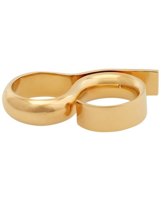 Burberry Yellow Gold-plated Eyelet Double Ring