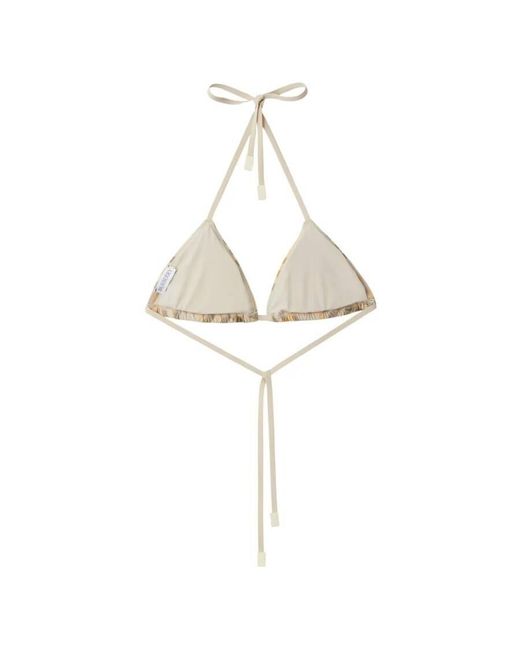 Burberry Metallic Check-Printed Halterneck Bikini Top