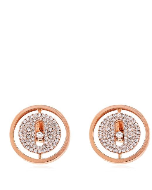 Messika Metallic Lucky Move 18K Rose Diamond Stud Earrings