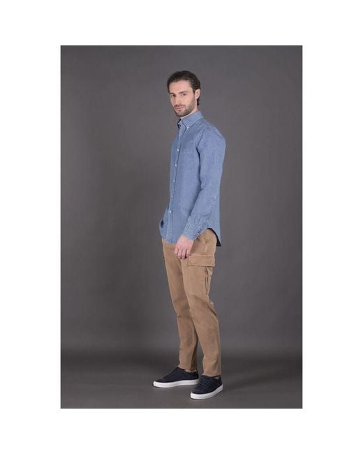 Moorer Gray Light Button Down Shirt for men