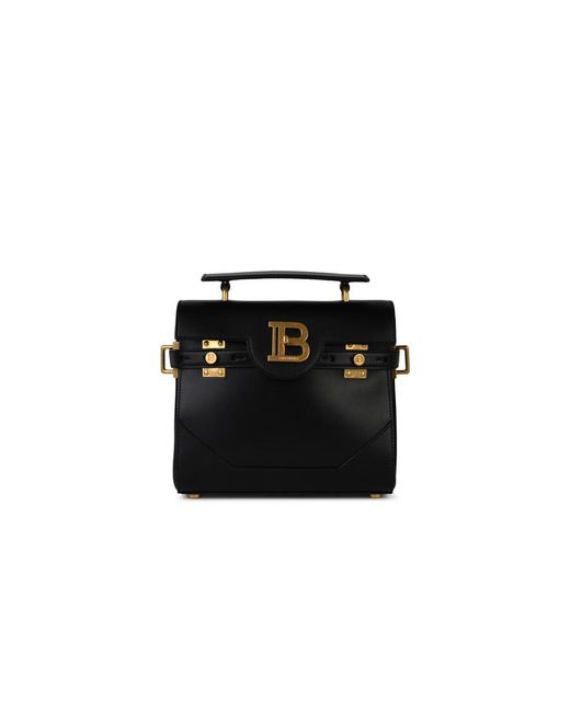 Balmain Black B-Buzz 23 Leather Bag