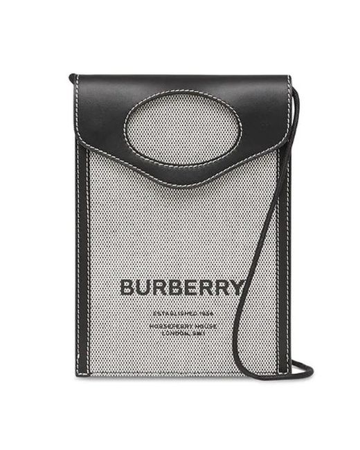 Burberry Gray Logo-Print Phone Pouch