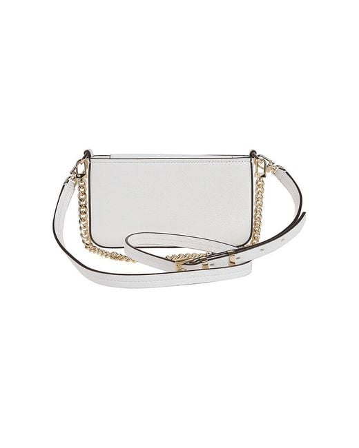 Michael Kors White Bryant Small Convertible Crossbody Pouchette Bag