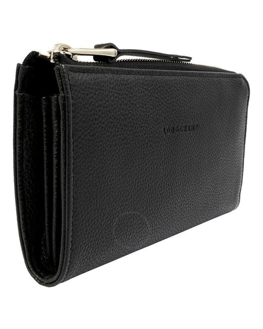 Longchamp Black Zip-around Wallet