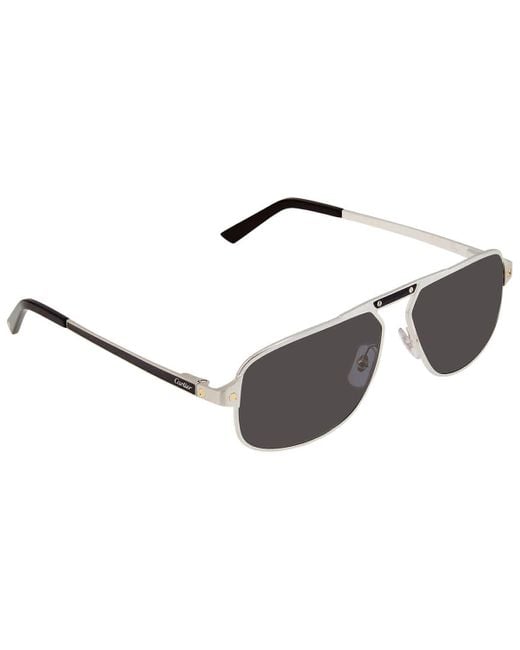 Cartier Multicolor Silver Pilot Sunglasses for men