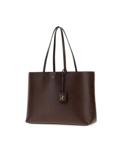 Jimmy Choo Brown Chocolate Leather Nine2Five Shopping Bag Chocolatelightgold Borse A Mano