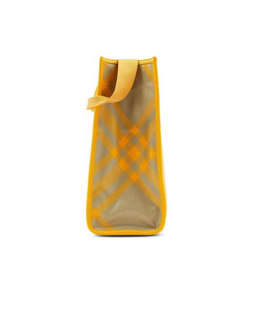 Burberry Yellow Tartan Tote Bag