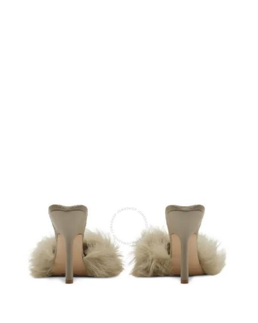 Burberry Metallic 105Mm Shearling B Minnie Sandals, Brand Size 38 Us