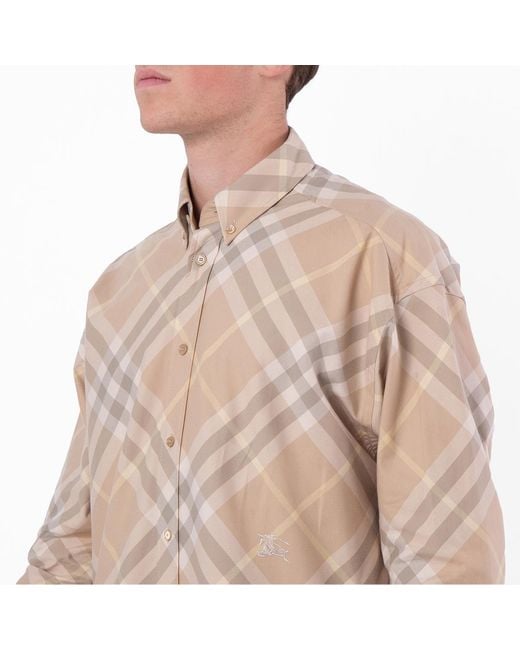 Burberry Brown Vintage Check Pattern Cotton Shirt for men