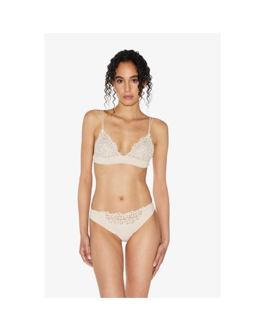 La Perla Natural Rose Macram Thong