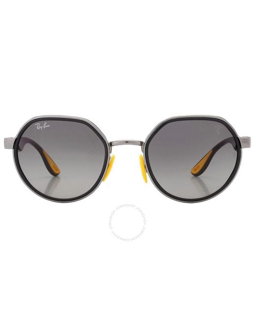 Ray-Ban Gray Scuderia Ferrari Gradient Irregular Sunglasses Rb3703m F03011 51 for men