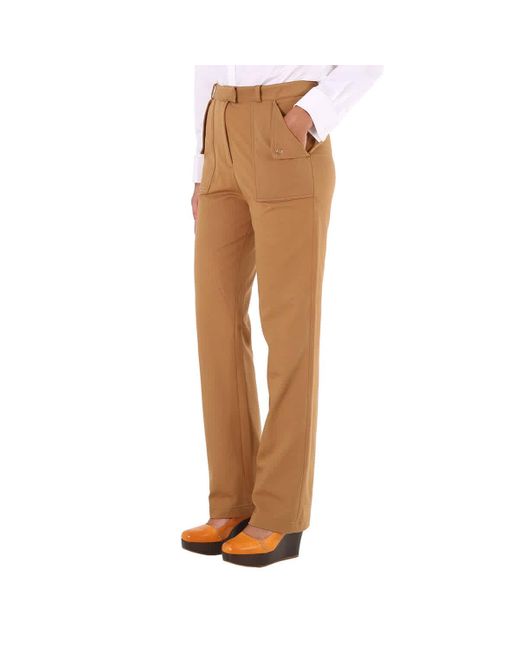 Burberry Brown Pocket Detail Jersey Tailored Trousers