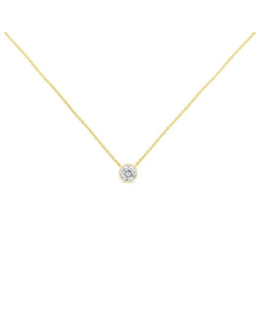 Haus of Brilliance 10k Yellow Gold 1/2ct. Tdw Bezel-set Diamond Solitaire Pendant  Necklace(h-i,si2-i1) in Metallic | Lyst UK