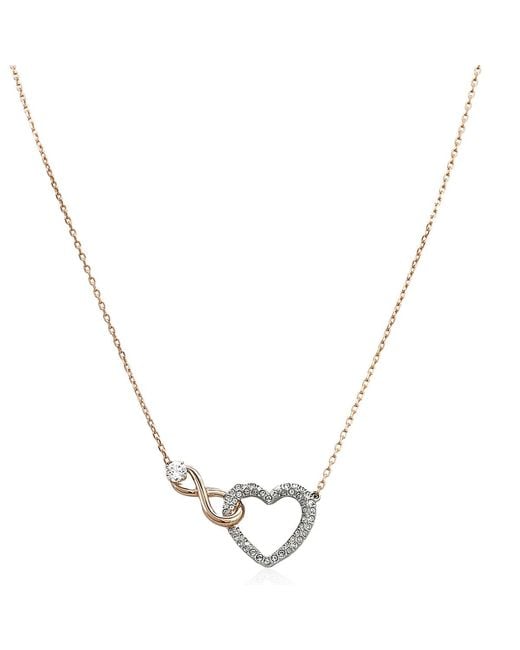 Swarovski Metallic Mixed Metal Finish Infinity Heart Necklace