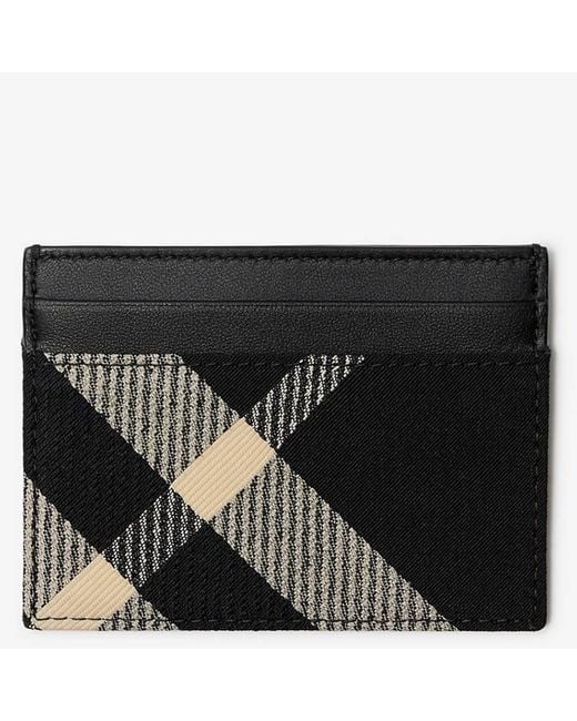 Burberry Black Sandon Check-Print Card Case for men