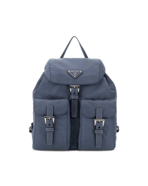 Prada Blue Cerulean Re-Nylon Small Backpack