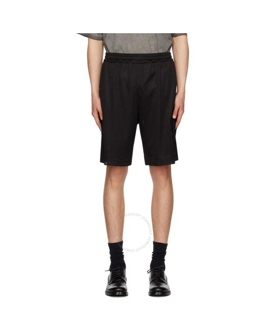 Burberry Black Graphic Varsity Fully-lined Shorts for men