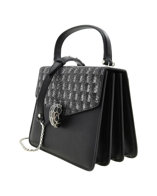 BVLGARI Black Serpenti Forever Top Handle Bag
