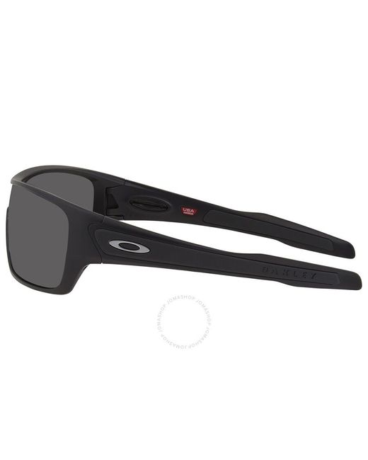 Oakley Black Turbine Rotor Prizm Grey Wrap Sunglasses for men