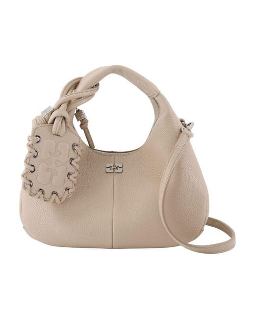 Ganni Multicolor Grained Leather Mini Hobo Bag