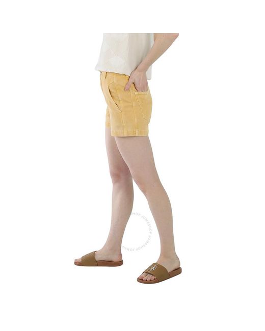 Isabel Marant Natural Honey Tihiana High-waist Denim Shorts