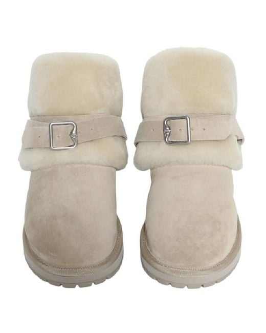 Burberry Natural Suede And Shearling Chubby Boots, Brand Size 41 Us for men