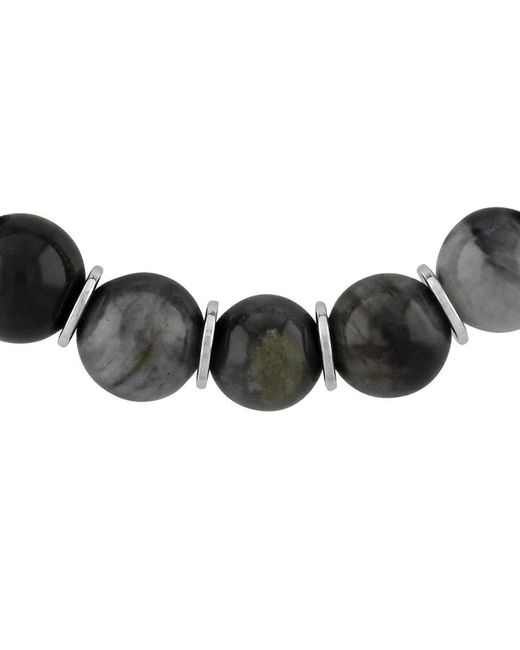 Robert Alton Metallic Stainless Steel Tiger Eye Bead Bolo Bracelet for men