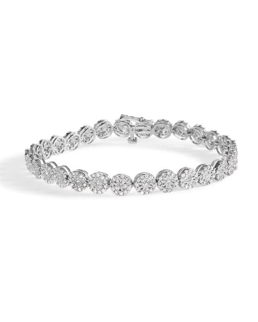 Haus of Brilliance Metallic 14K 2.00 Cttw Diamond Halo Link Tennis Bracelet (H-I Color, I1-I2 Clarity)