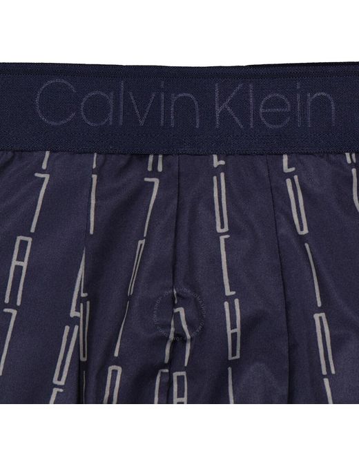 Calvin Klein Blue Calvin Linear Stripe Ck Logo Print Micro Low Rise Trunks for men