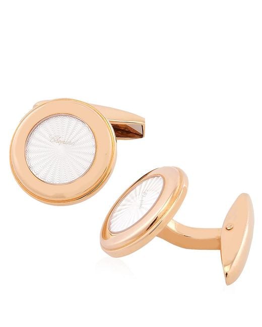 Chopard Brown Guilloche Cufflinks for men