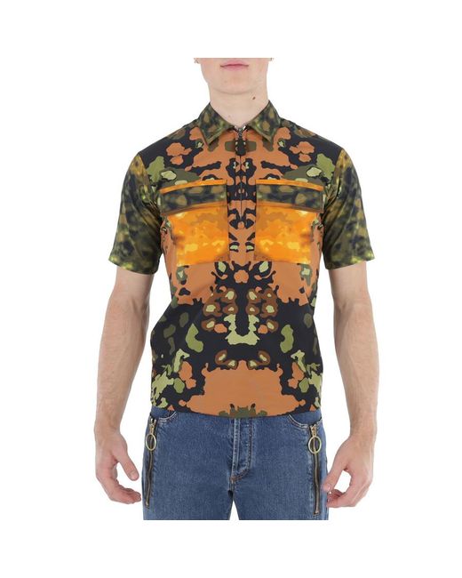 Burberry Brown Santon Camouflage Printed Cotton Shirt for men