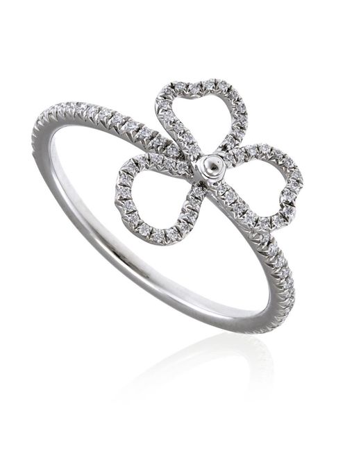 Tiffany & Co White Co. Ladies Paper Flowers Diamond Open Flower Ring