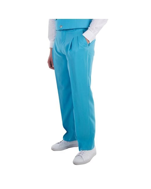 Burberry Blue Bright Opal Tailored Wool Trousers, Brand Size 54 (Waist for men