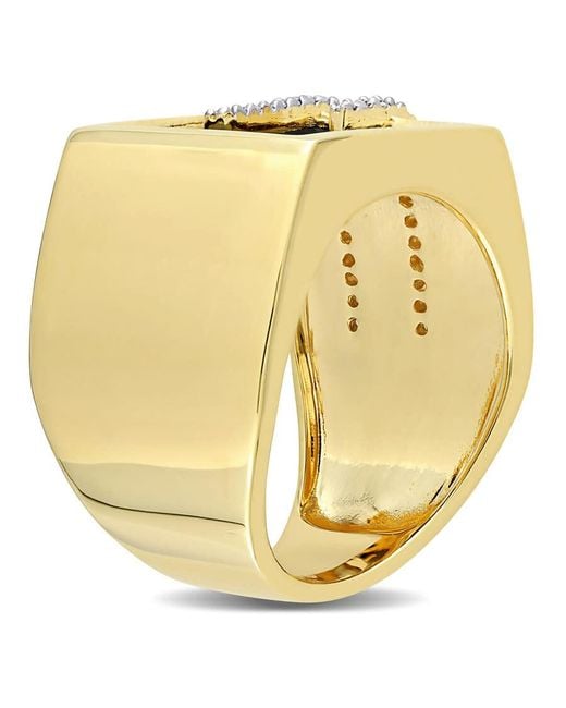 Amour Metallic 5 Ct Tgw Square Onyx And 1/6 Ct Tw Diamond Ring for men