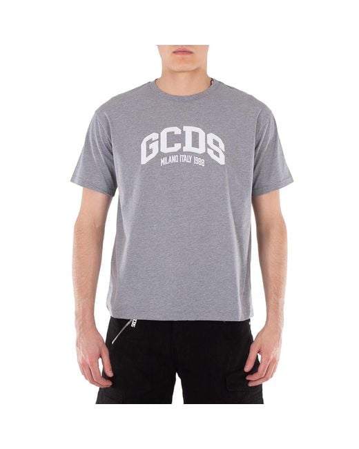 Gcds Gray Logo Lounge Cotton T-Shirt for men