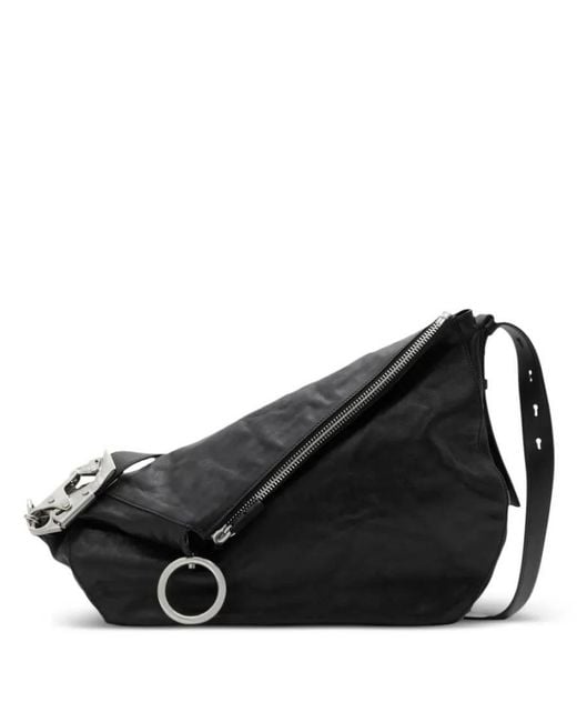 Burberry Black Medium Knight Leather Shoulder Bag