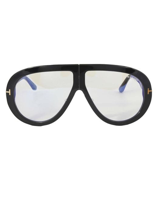 Tom Ford Black Troy Blue Light Block Pilot Sunglasses