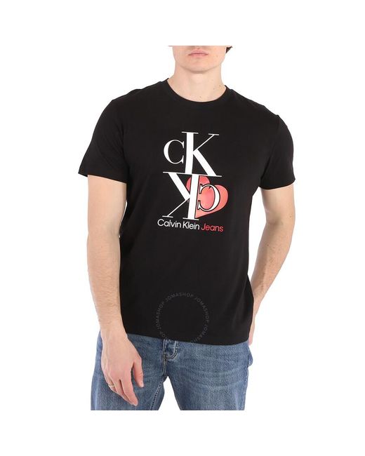 Calvin Klein Black Heart Ck Logo Print Regular-fit T-shirt
