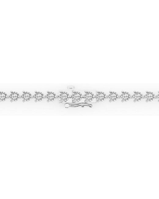 Brilliant Diamond Metallic 2 Carat Round Lab Grown Diamond Tennis Bracelet