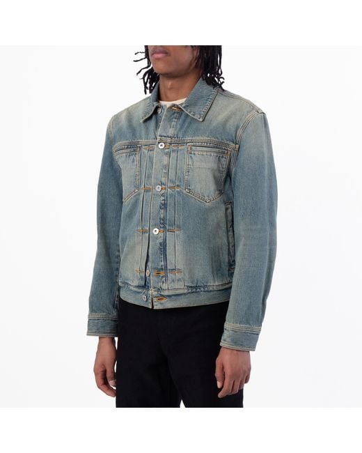 Ferragamo Blue Ferragamo Spread Collar Trucker Denim Jacket for men